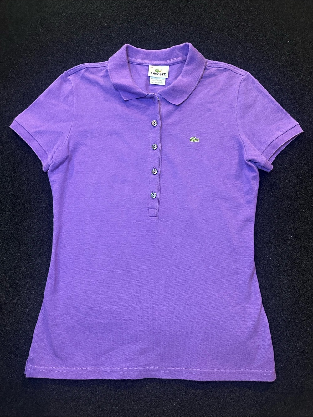 Lacoste Women's Lavender Short Sleeve Polo Shirt